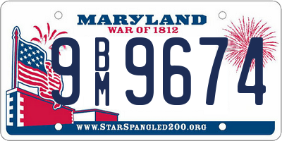 MD license plate 9BM9674