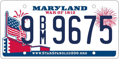 MD license plate 9BM9675