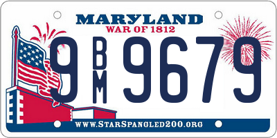 MD license plate 9BM9679