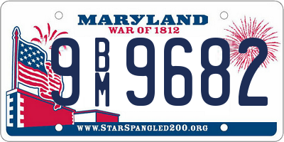 MD license plate 9BM9682