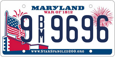 MD license plate 9BM9696