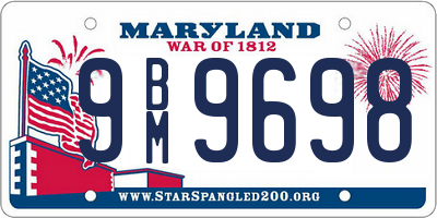 MD license plate 9BM9698