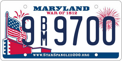 MD license plate 9BM9700