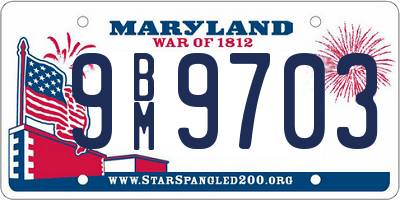 MD license plate 9BM9703