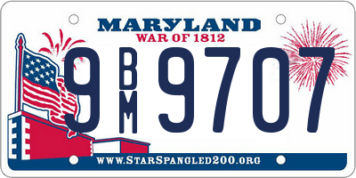 MD license plate 9BM9707