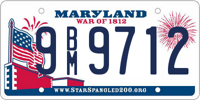 MD license plate 9BM9712