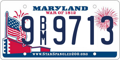 MD license plate 9BM9713