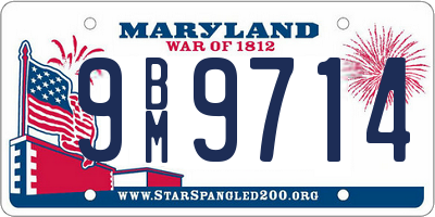 MD license plate 9BM9714