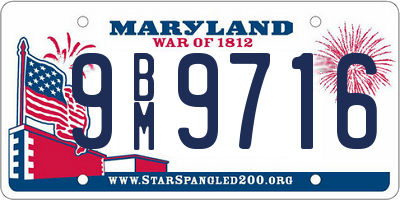 MD license plate 9BM9716