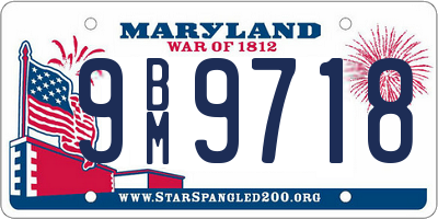 MD license plate 9BM9718