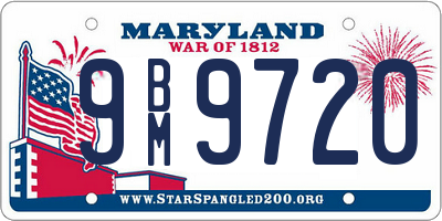 MD license plate 9BM9720