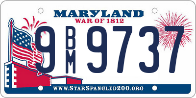 MD license plate 9BM9737