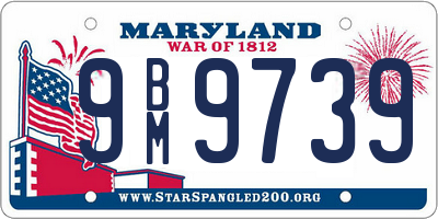 MD license plate 9BM9739