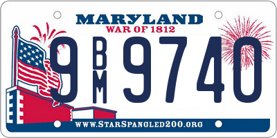 MD license plate 9BM9740