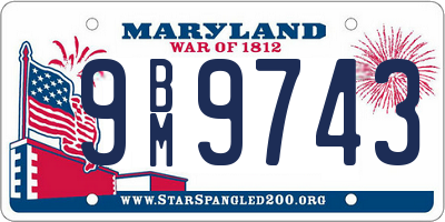 MD license plate 9BM9743