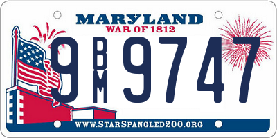 MD license plate 9BM9747