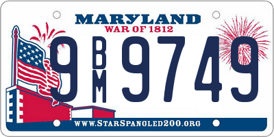 MD license plate 9BM9749