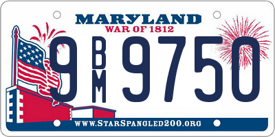 MD license plate 9BM9750