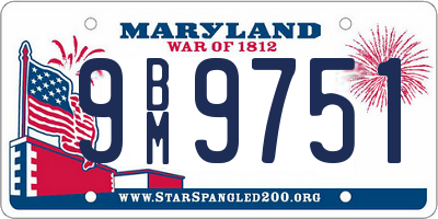 MD license plate 9BM9751