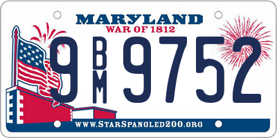 MD license plate 9BM9752