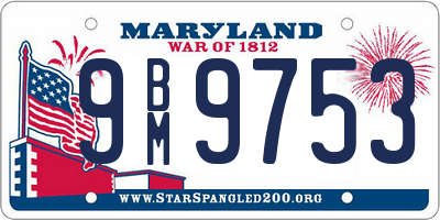 MD license plate 9BM9753