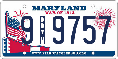 MD license plate 9BM9757