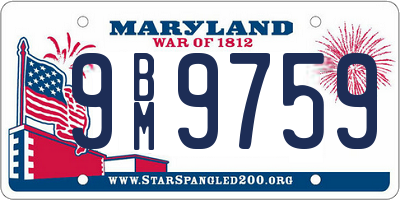 MD license plate 9BM9759