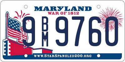 MD license plate 9BM9760