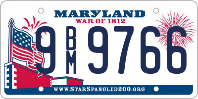 MD license plate 9BM9766