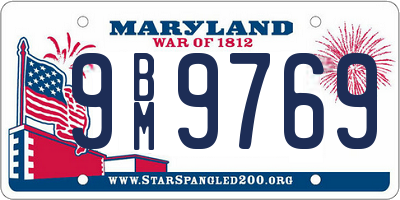 MD license plate 9BM9769