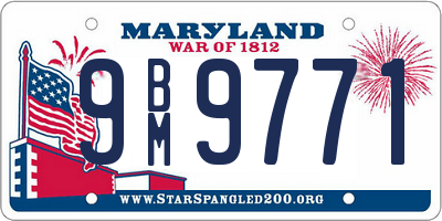 MD license plate 9BM9771