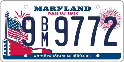 MD license plate 9BM9772