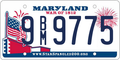 MD license plate 9BM9775