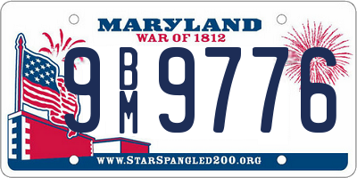 MD license plate 9BM9776