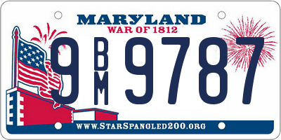 MD license plate 9BM9787