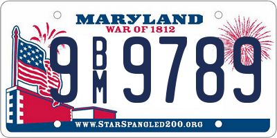 MD license plate 9BM9789