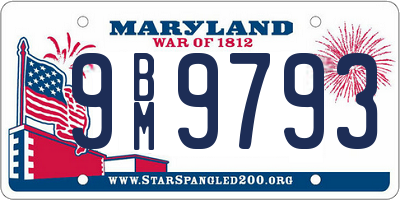 MD license plate 9BM9793