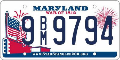 MD license plate 9BM9794