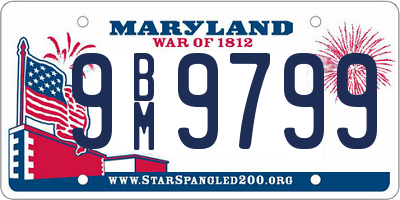 MD license plate 9BM9799