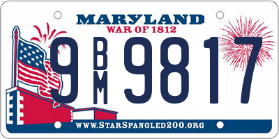 MD license plate 9BM9817