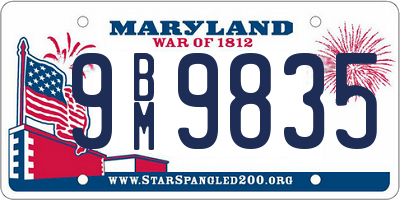 MD license plate 9BM9835