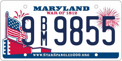 MD license plate 9BM9855