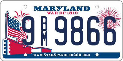 MD license plate 9BM9866