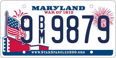 MD license plate 9BM9879