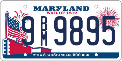 MD license plate 9BM9895