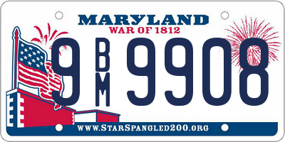 MD license plate 9BM9908