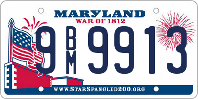 MD license plate 9BM9913