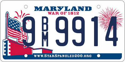 MD license plate 9BM9914