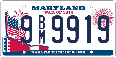 MD license plate 9BM9919