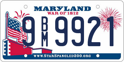 MD license plate 9BM9921